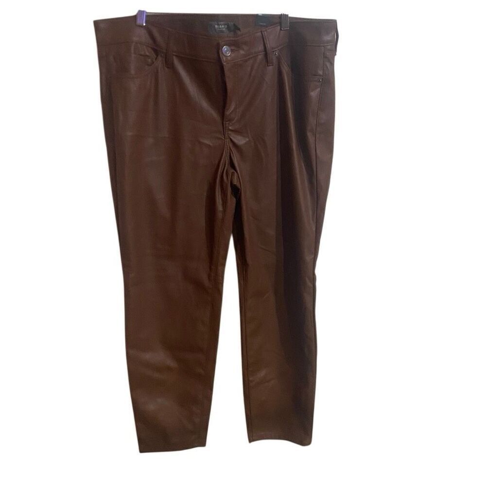 NWT Torrid Perfect Skinny Faux Leather Mid Rise Pant root Beer 18R